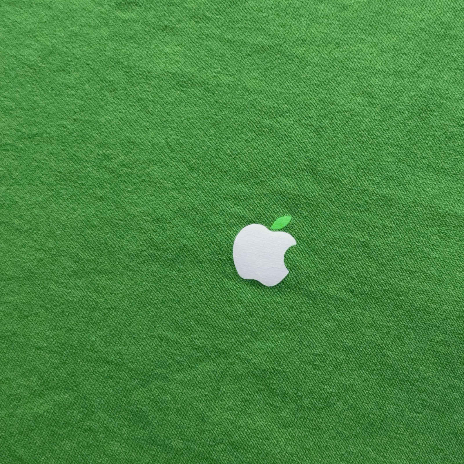 Apple Employee Long Sleeve T-Shirt Men L Green 100% Recycled Cotton Apple Logo gallery