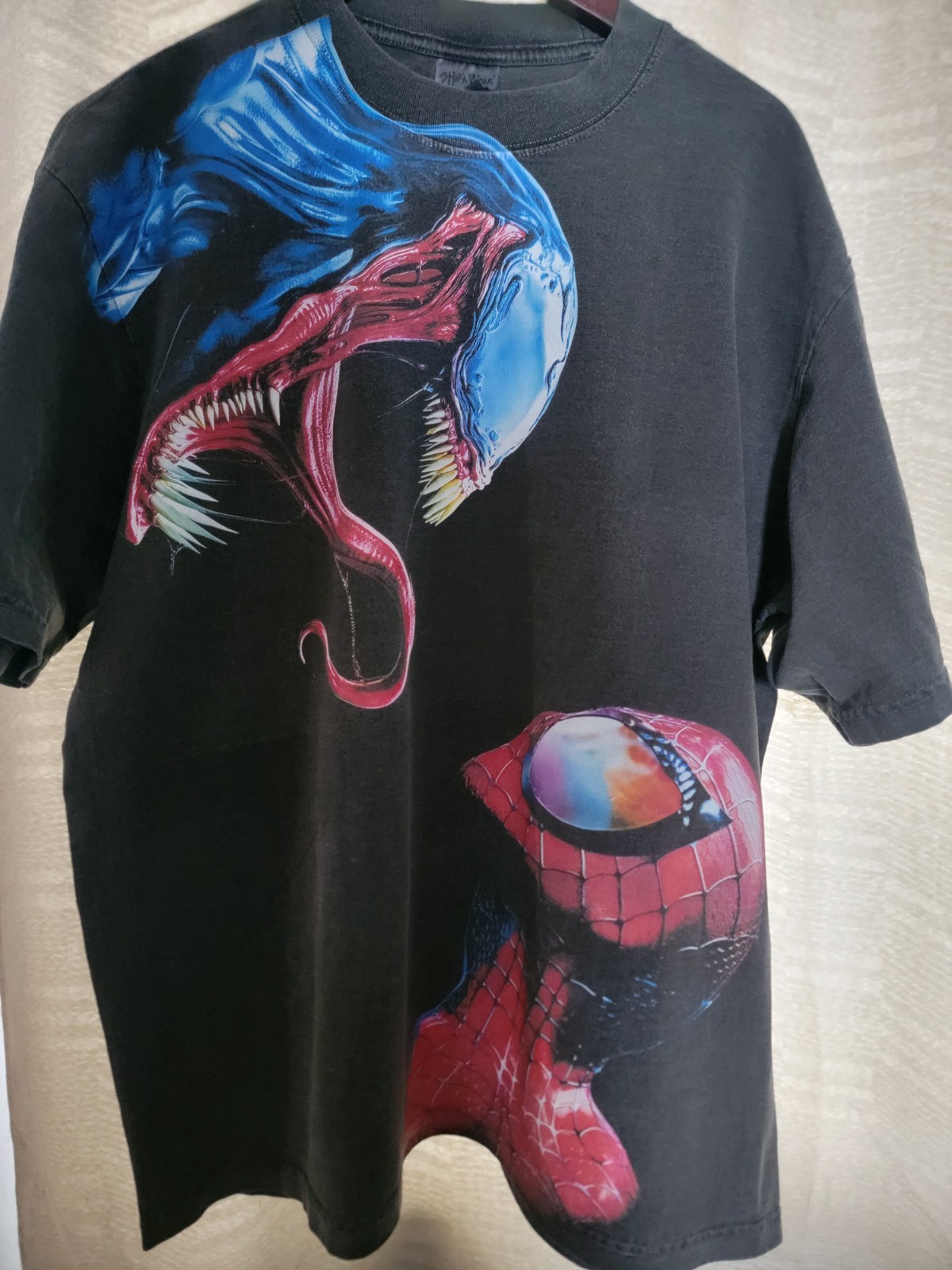 VENOM VS SPIDERMAN ON A SHAKA HEAVYWEIGHT GARMET DYED T SHIRT "MODERN" gallery