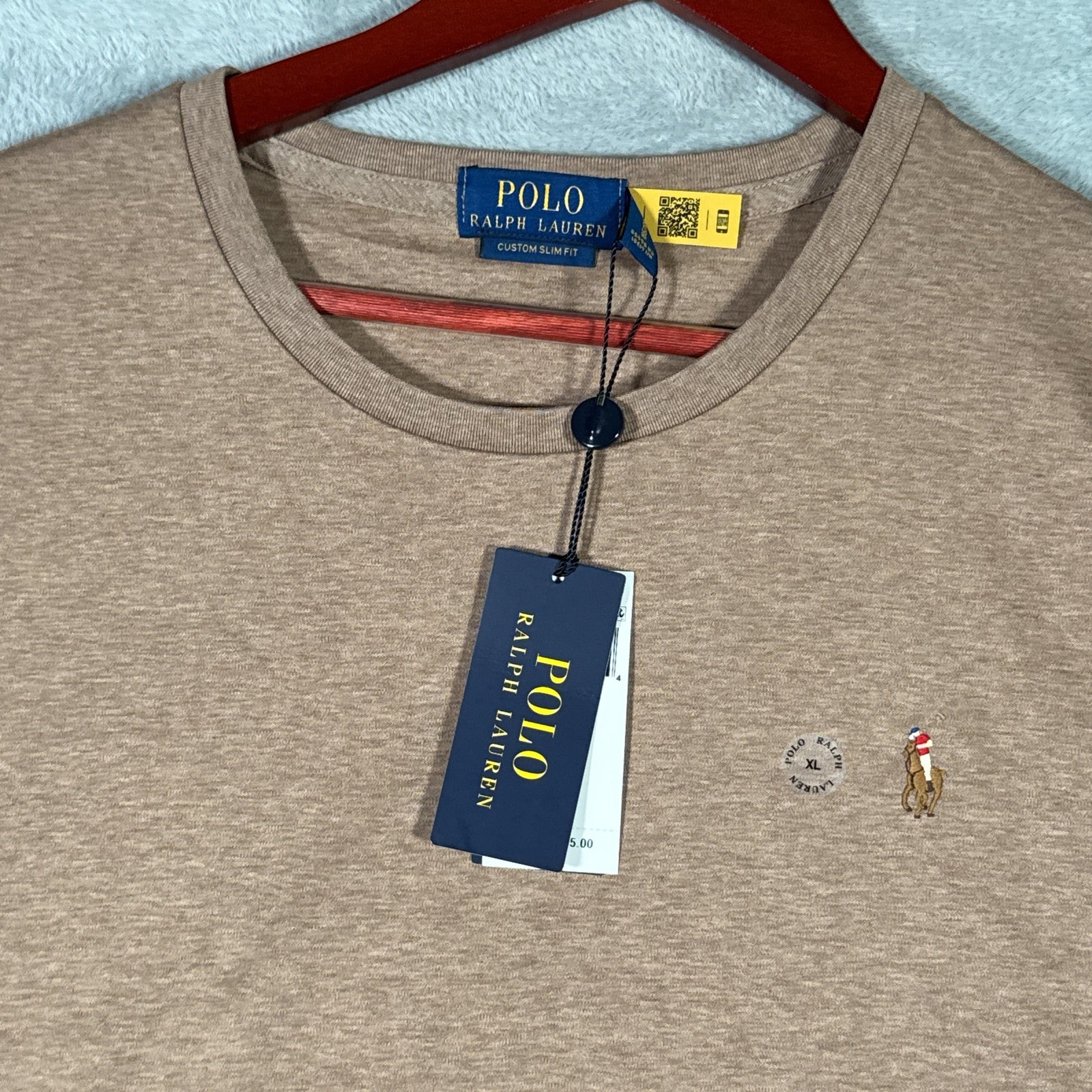 Polo Ralph Lauren Shirt Mens XL Brown Custom Slim Fit Classics Pony Logo Tee gallery
