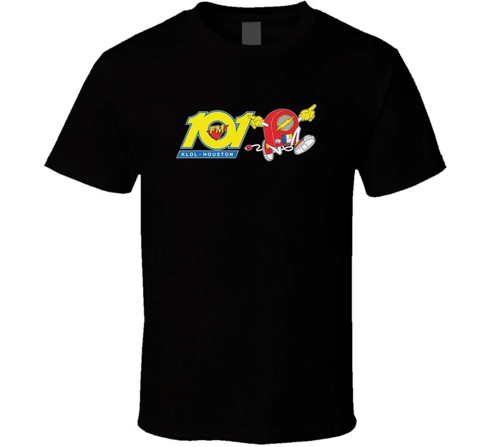1990s Houston Rock 101 Klol Running Radio Graphic Tee Mens Vintage