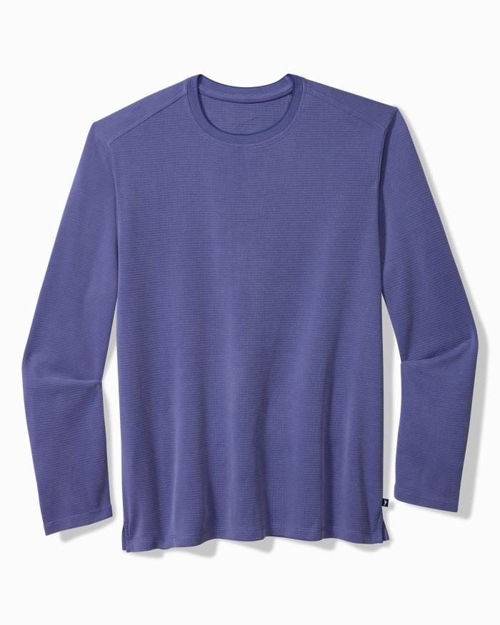 Tommy Bahama Coastal Crest Tee Crew Neck L/S Mens 2XLB UPF 30 Ultramarine NWT