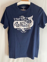 J.Crew NWT Mercantile Broken-in tattooed whale T-shirt Deep-Navy Size XS J0377
