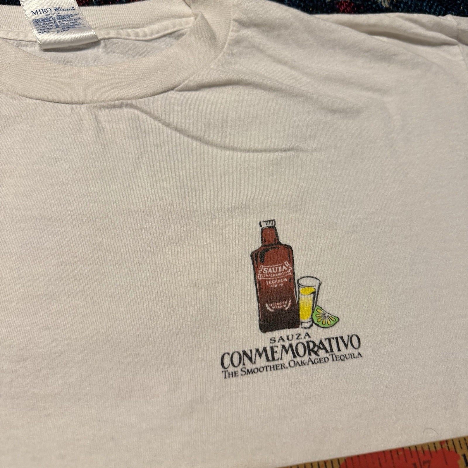 Vintage 90s Sauza Conmemorativo Tequila White Shirt Offiensive Fortune Cookie L gallery