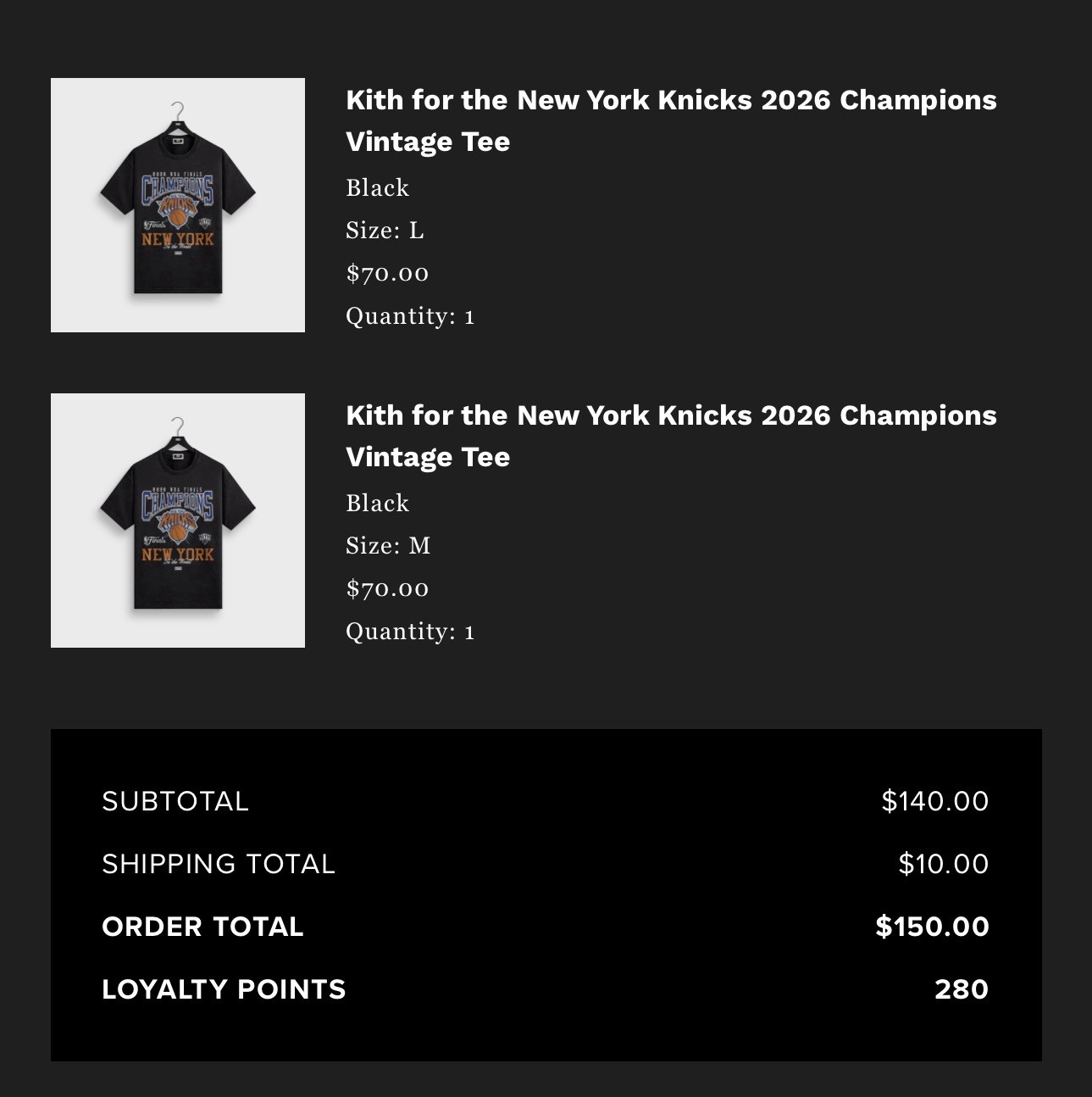 Kith For New York Knicks 2026 Champions Vintage Tee | Large CONFIRMED ORDER gallery