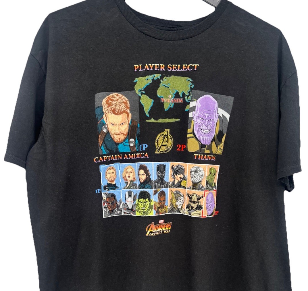 Marvel Avengers Infinity War Men’s 2X Black Graphic Logo Crew Neck T-Shirt gallery