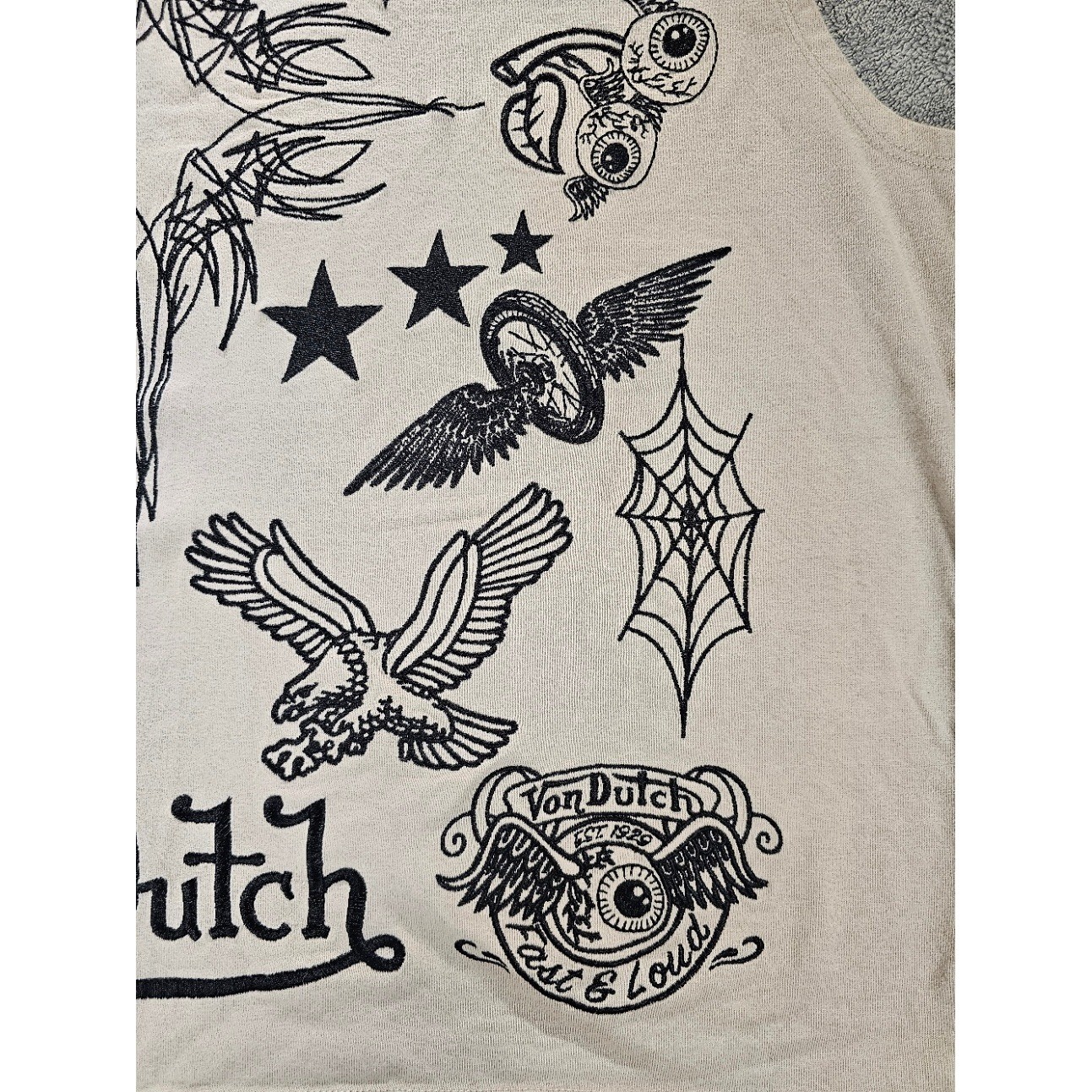 Von Dutch Originals Von Dutch Graphic Sleeveless Tank Top Large Y2K Tattoo Goth gallery