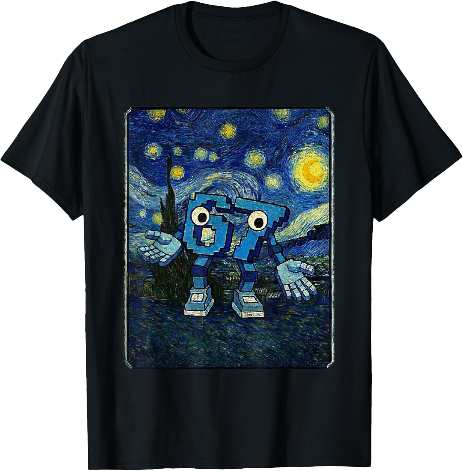 67 Six Seven 6-7 Starry Night Van Gogh Brainrot Kids Meme T-Shirt gallery