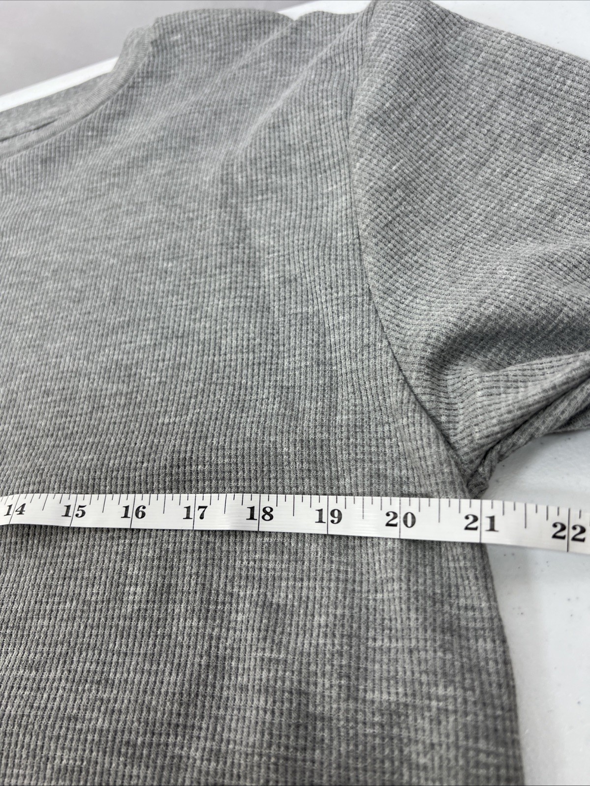 NWT Linea Uomo Gray Waffle Knit Thermal Crew Neck Size XL gallery