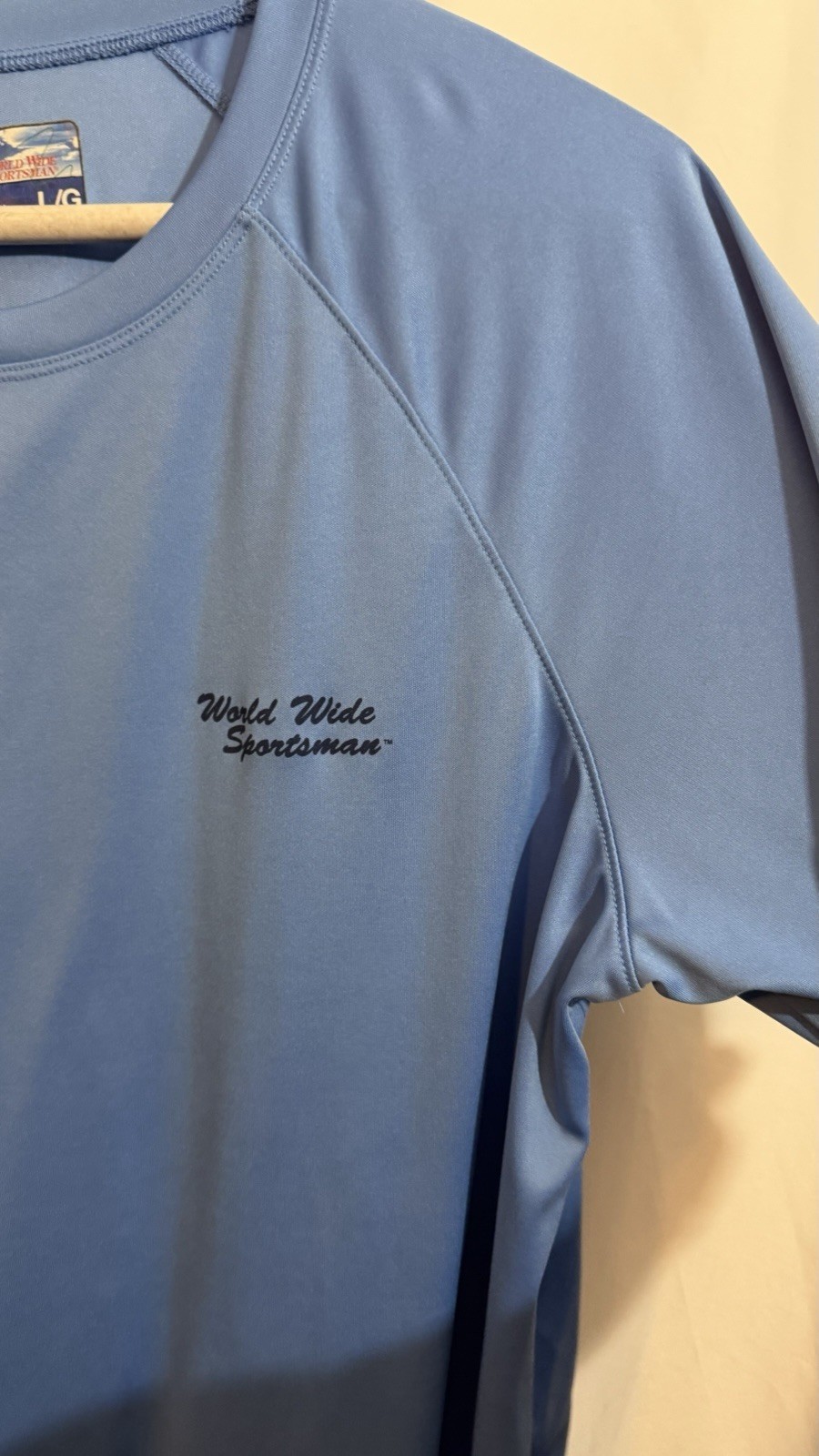 World Wide Sportsman Men’s Blue Fisherman Performance Tshirt Size L gallery
