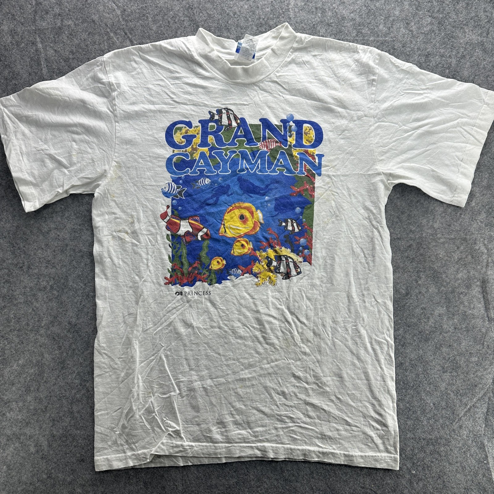 Vintage Grand Cayman Shirt Mens Large Princess Cruise Fish Ocean Graphic 90s gallery