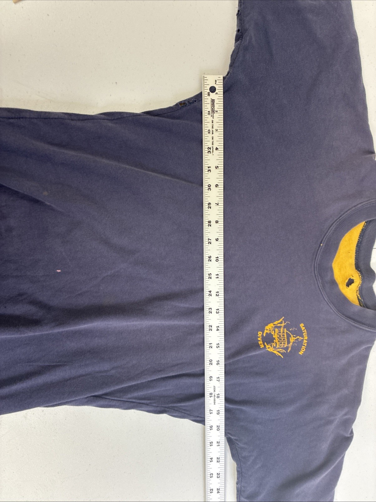 Vintage Saturation Diver NEDU Engineer Double Face Russell Athletic T-Shirt XL gallery