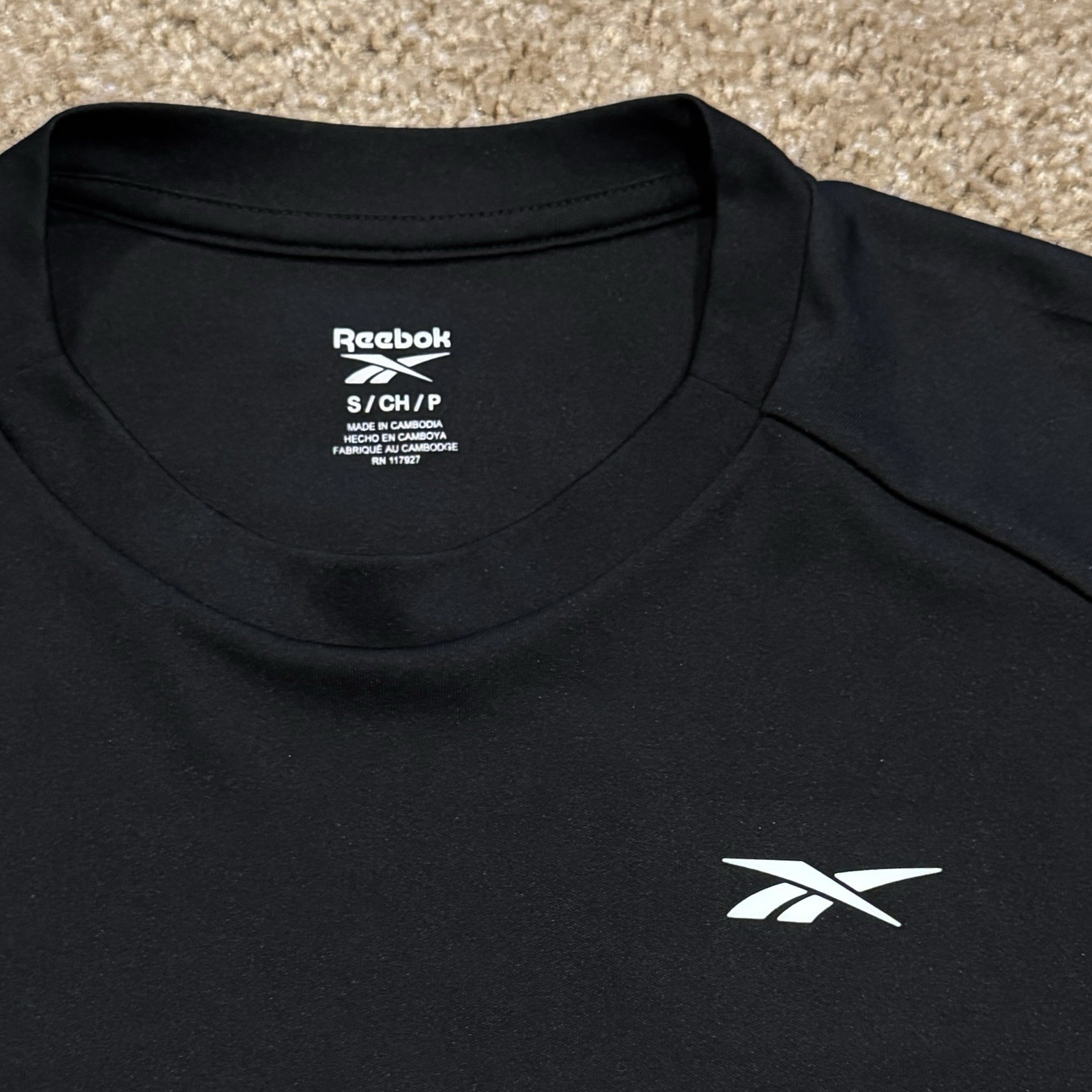 Reebok Active Athletic Gym Polyester Short Sleeve T-Shirt Mens Small Black gallery