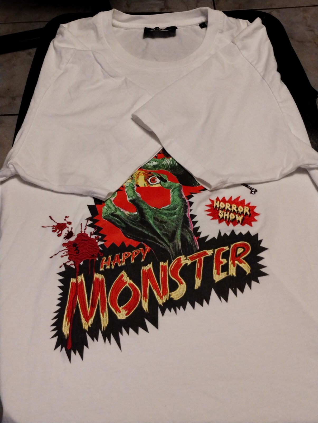 THE KOOPLES HAPPY MONSTER COTTON WHITE JERSEY T SHIRT IN WHi01 Mens Large gallery