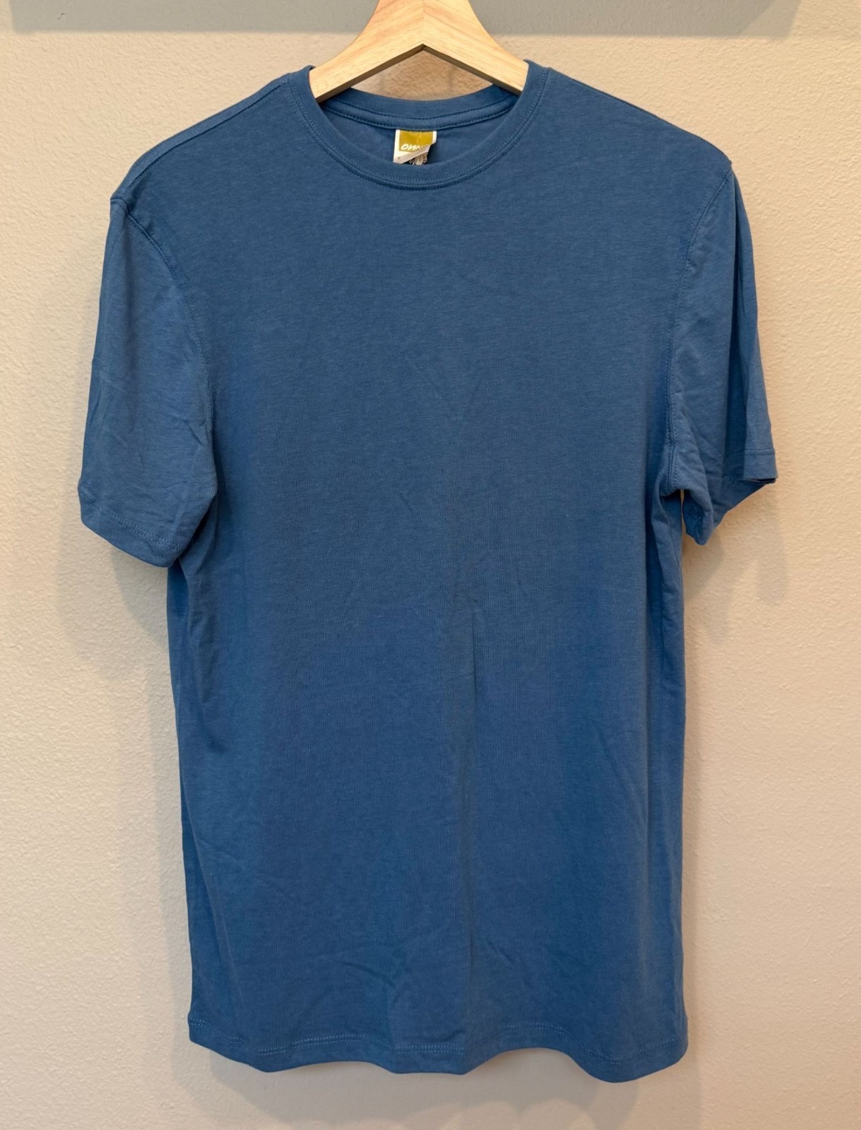 ONNO Men’s Organic Cotton Bamboo Short Sleeve Shirt Small Blue Casual Outdoors