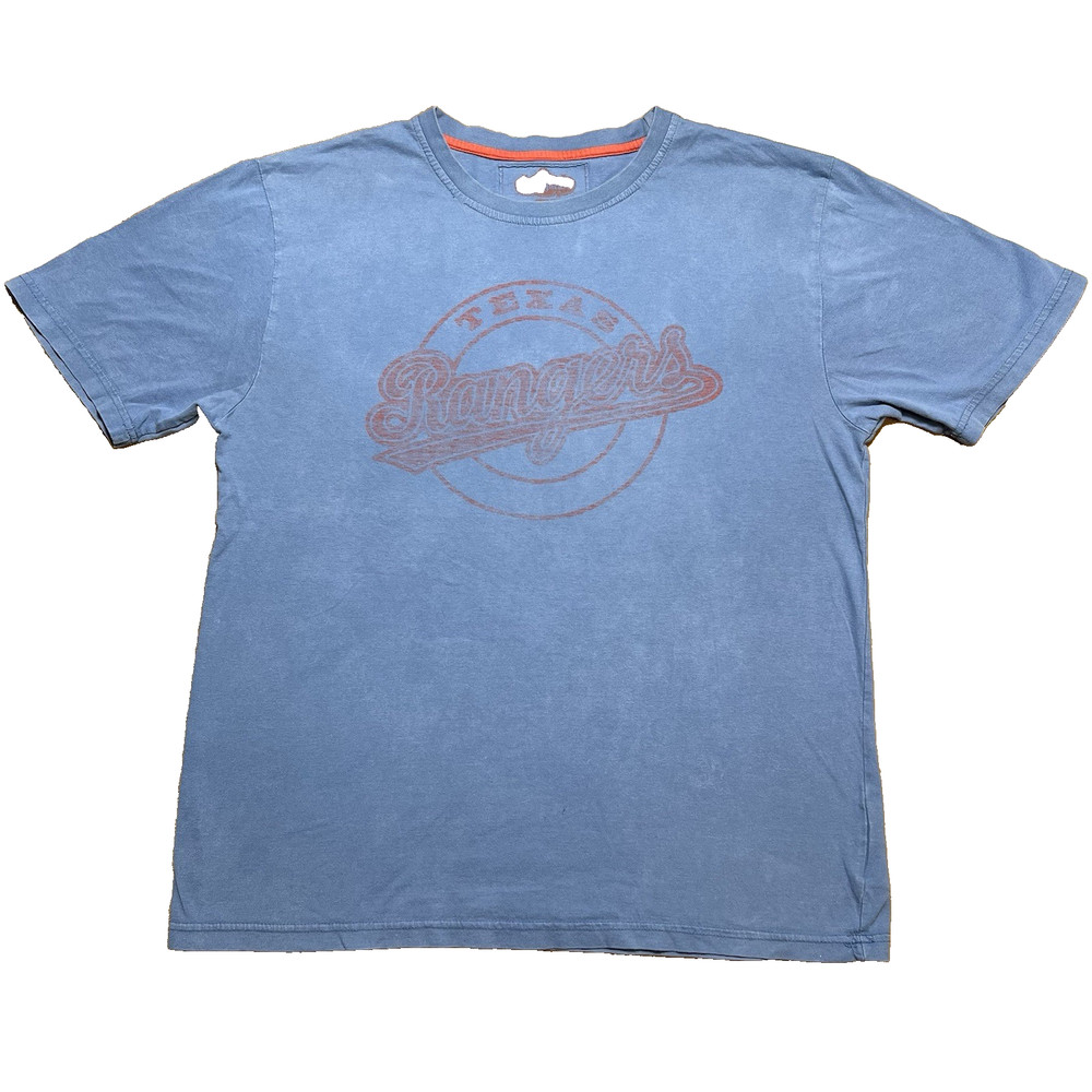 Texas Rangers Shirt Red Jacket Distressed Logo MLB Tee Mens L