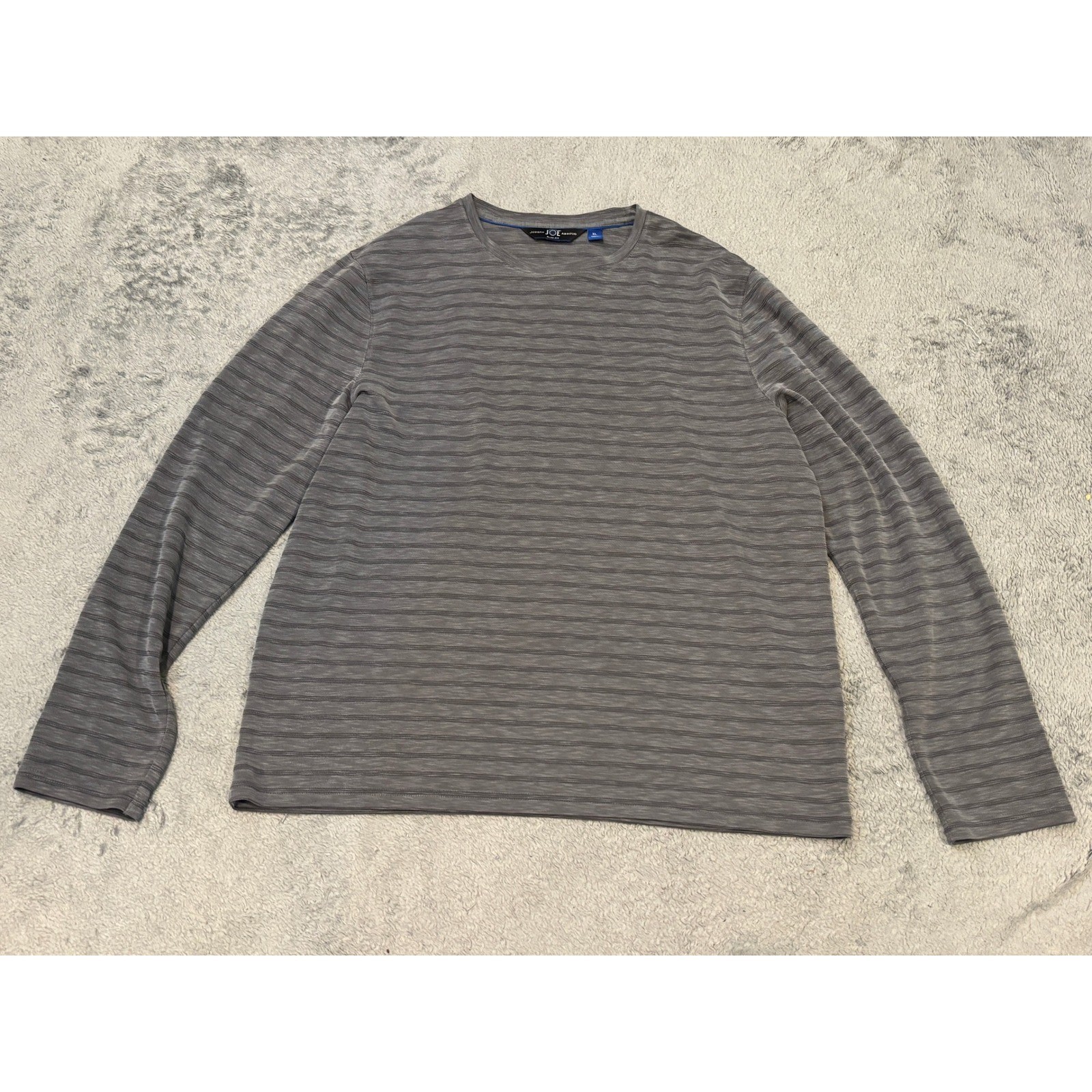 Joseph Abboud Mens Grey Textured Stripe Long Sleeve Shirt Slim Fit XL Lyocell gallery