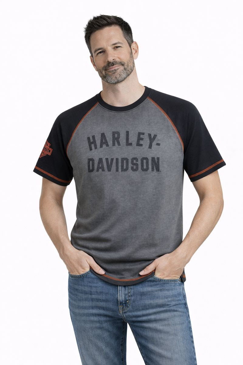 Harley-Davidson Men's Iron Bond Raglan Tee, Gray - 99001-23VM gallery