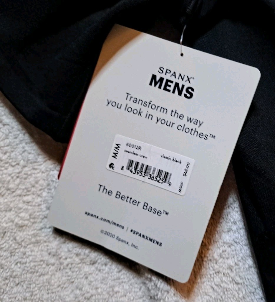 Spanx Seamless Crew Undershirt Mens Medium Black Ultra Sculpt 60012R New gallery
