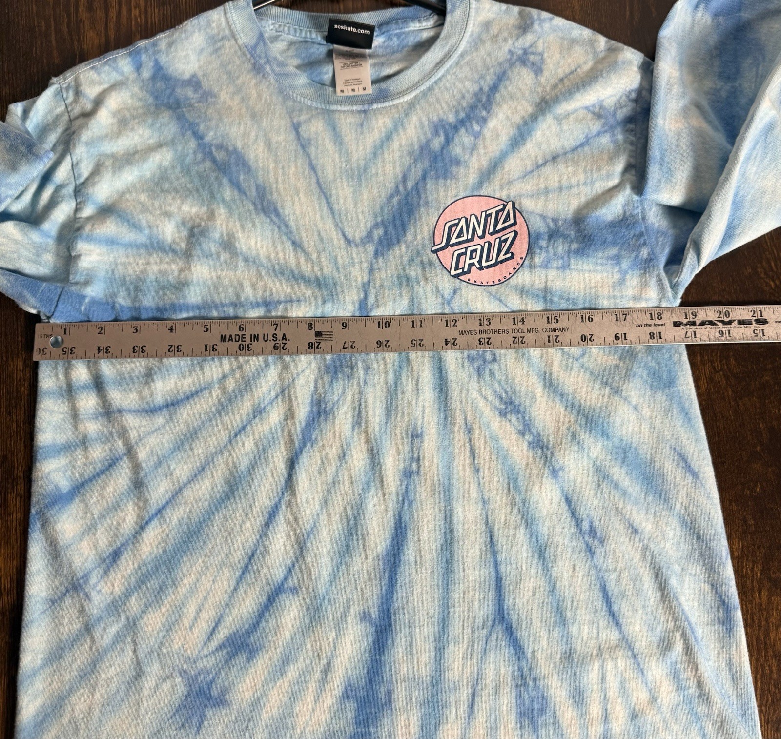 Santa Cruz Skateboards Tie Dye Long Sleeve T Shirt Men's M Blue Pink Surf Skate gallery