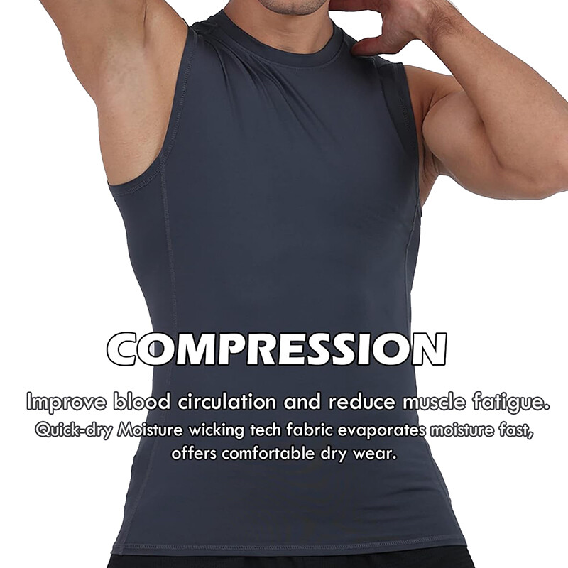 Mens Slimming Tummy Body Shaper Vest Compression T-Shirt Fitness Muscle Tank Top gallery