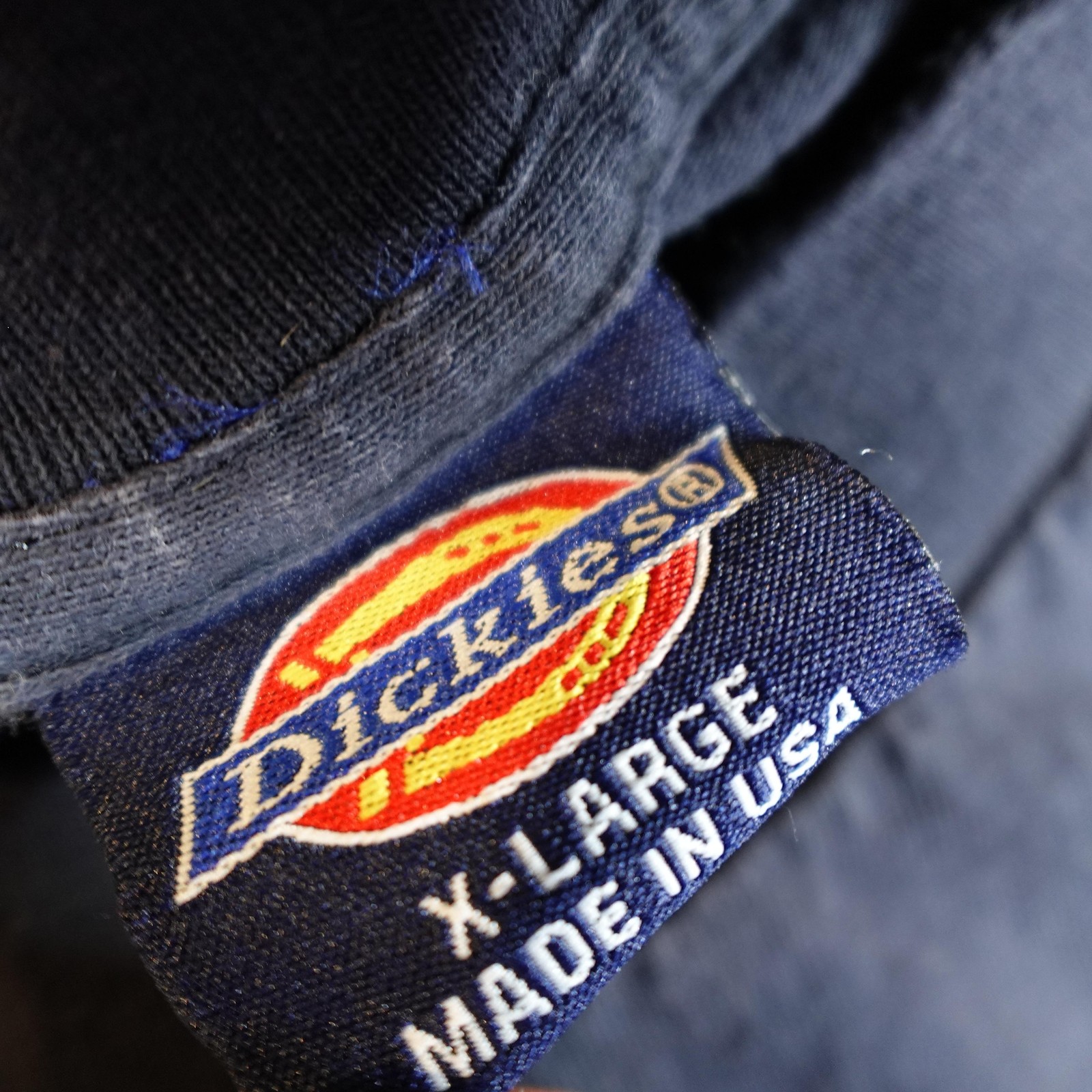 Vintage Dickies Shirt Men XL Navy Pocket Tee Made In USA Single Stitch Faded 90s gallery
