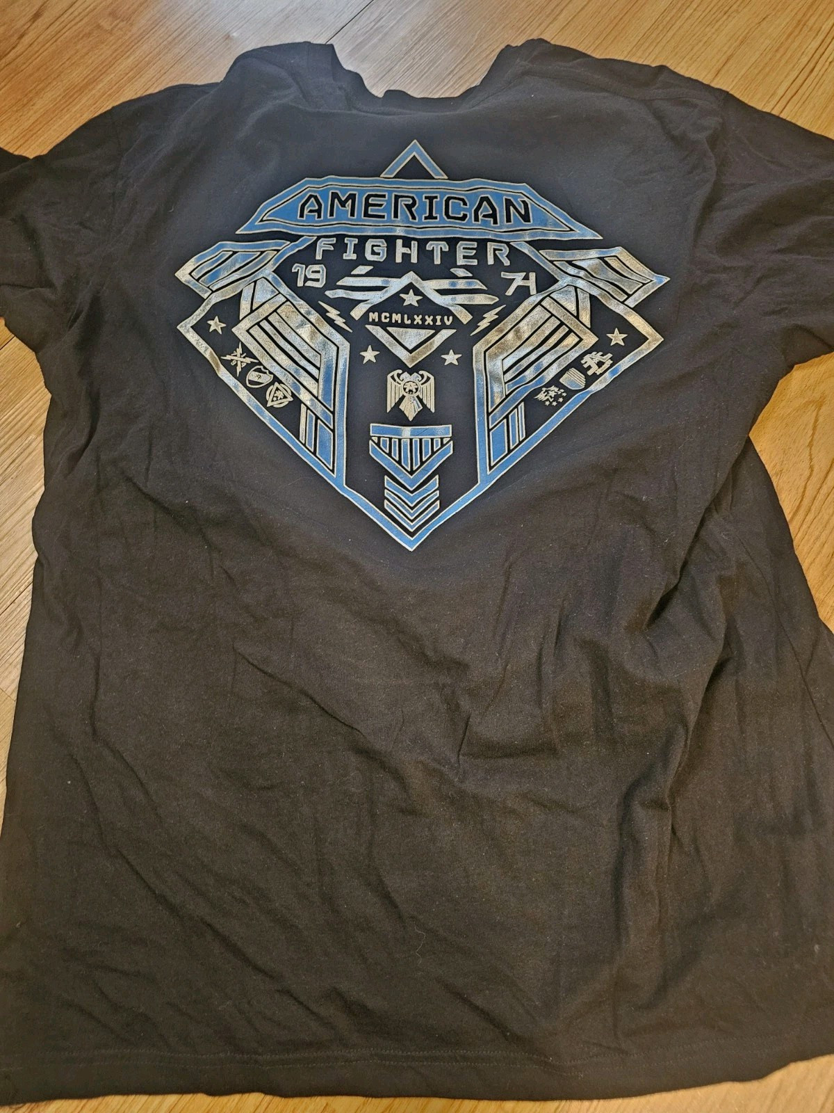 American Fighter T Shirt Blue and Black Mens Size XL Graphic gallery