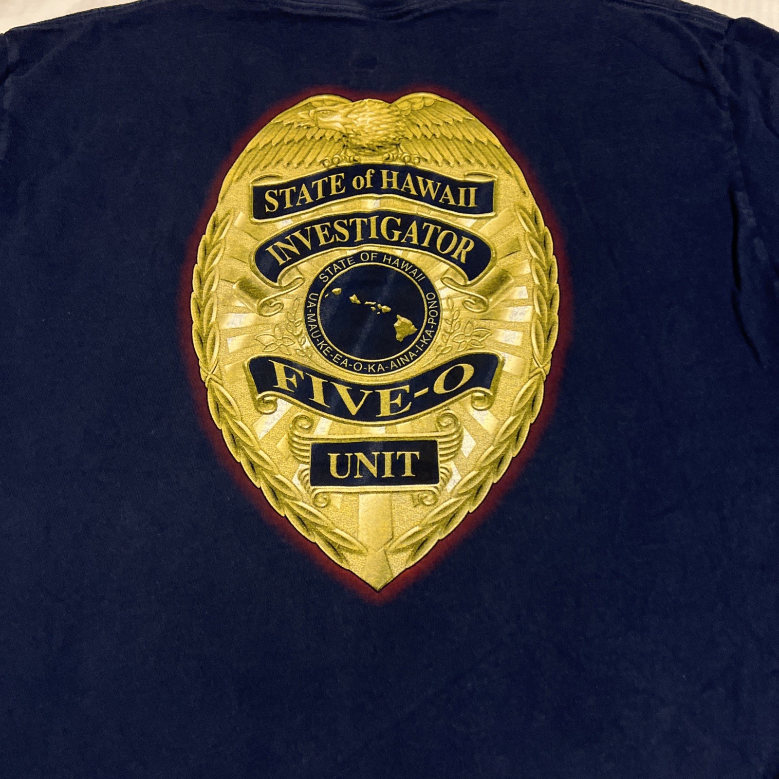 Hawaii Five-O Shirt Large Blue Island Investigators Unit TV Show gallery