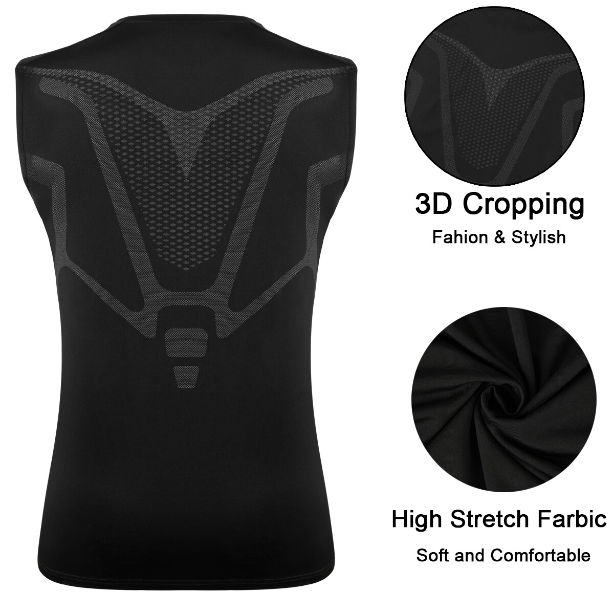Mens Compression Shirt Athletic Workout Gym Tank Top Base Layer Body Shaper Vest gallery
