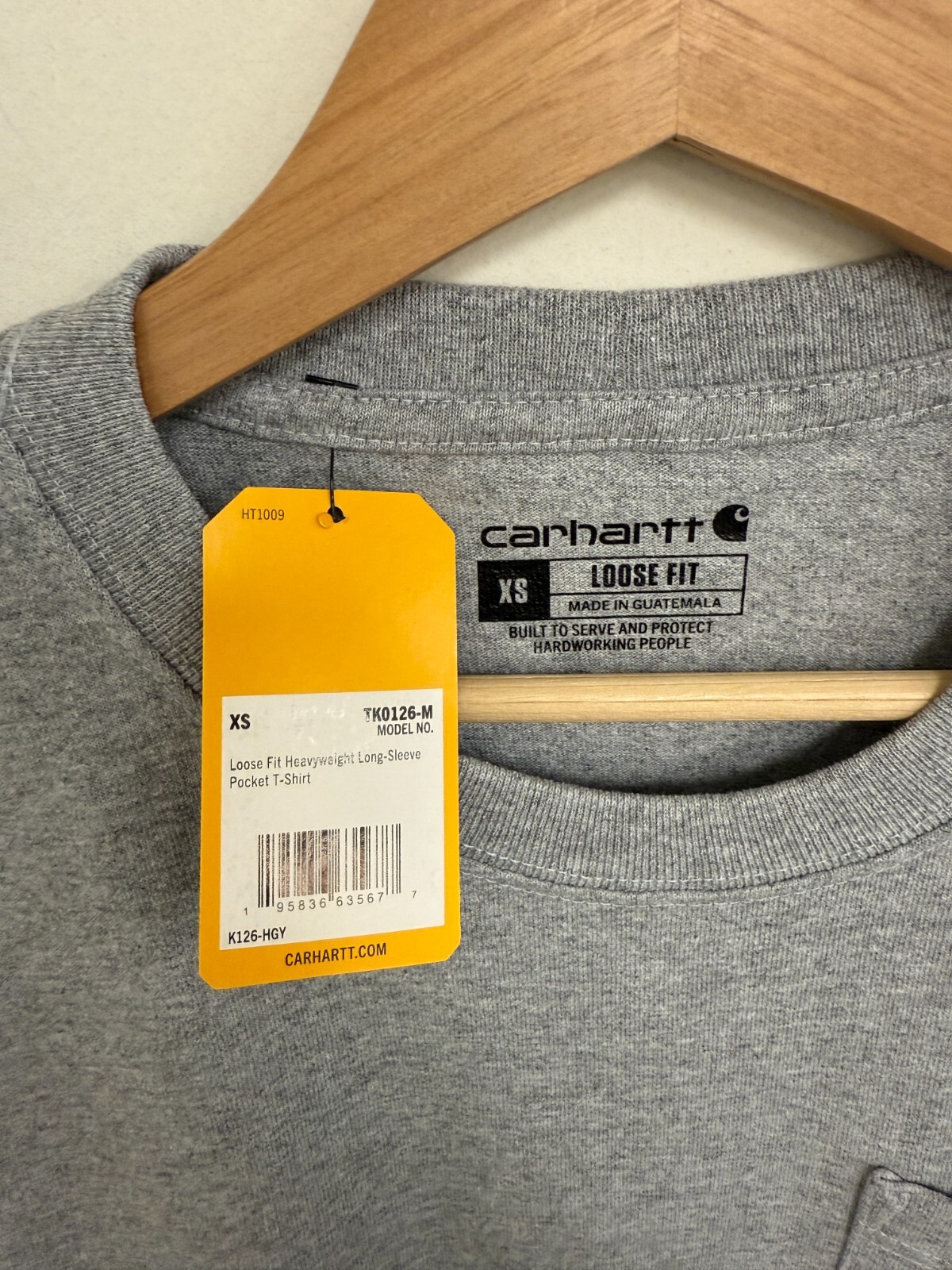 Carhartt Unisex Loose Fit Pocket T Shirt Long Sleeve TK0126 [XS] [S for Women] gallery