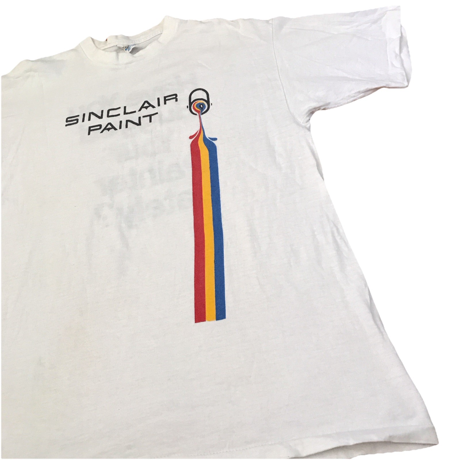 Sinclair Paint VNTG Single Stitch Graphic White T-shirt *See Description* gallery