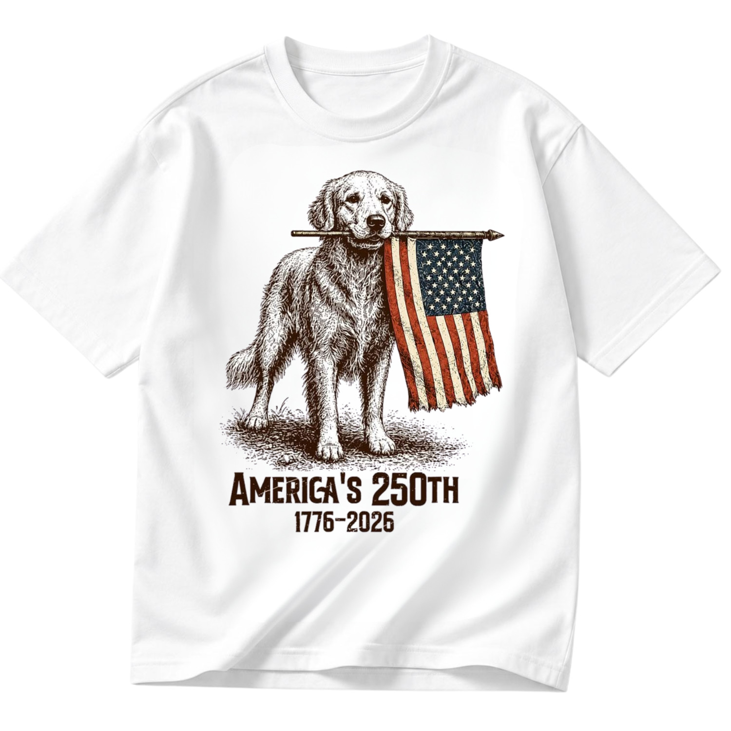 Golden Retriever Patriotic Shirt USA 250th Anniversary Gift Dog Tee S-5XL gallery