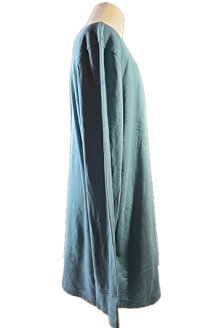 Men's 3XLT Tshirt. Henley Style Teal Shirt, Preowned Long Sleeves Top gallery