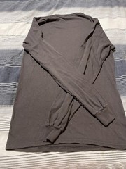 New York Brown Long Sleeve Cottton Blend Delta Pro-Weight T-Shirt Small (325)