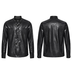 Punk Rave Goth dragon scale shirts for men WY-1678CCM-BK