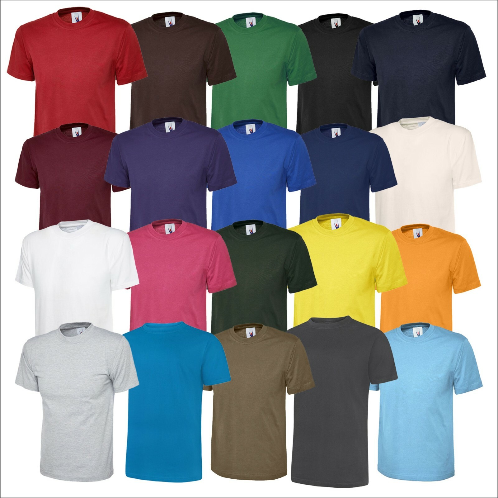 Uneek 5 PACK Unisex Mens CLASSIC T-SHIRT Plain 100% Cotton Blank Tee T shirt TOP gallery