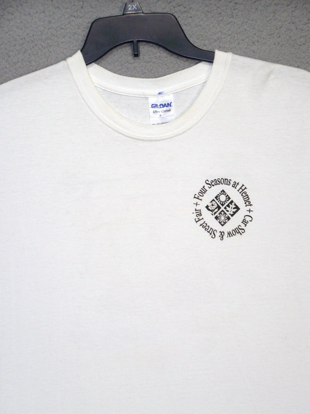 Four Seasons Shirt Adult 2XL XXL White Graphic Hemet Car Show Short Sleeve Mens gallery