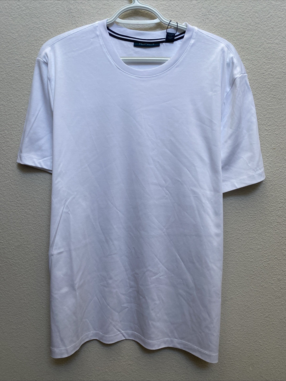 NEW Perry Ellis White T-Shirt Men’s Large Short Sleeve Crew Neck NWT $44