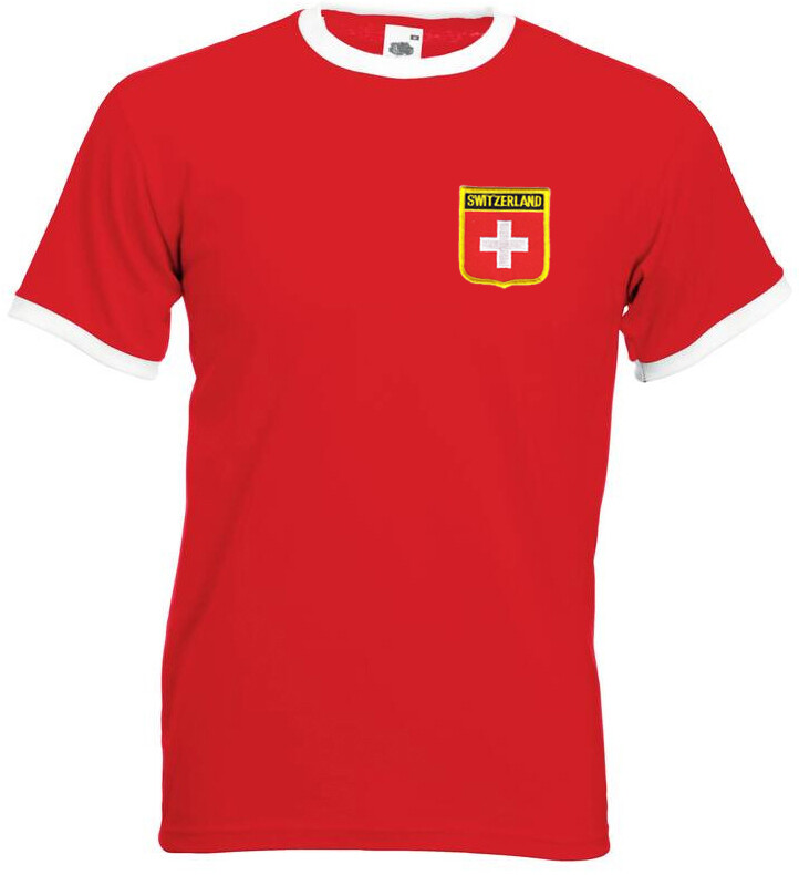 Switzerland Switzerland Ringer Shirt Jersey, Red/White