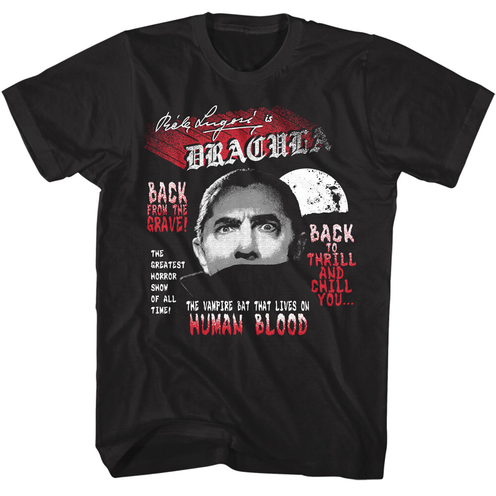 Bela Lugosi Dracula Back from the Grave Men’s T Shirt Vintage Vampire Horror