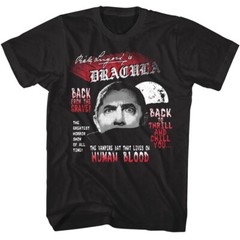 Bela Lugosi Dracula Back from the Grave Men’s T Shirt Vintage Vampire Horror