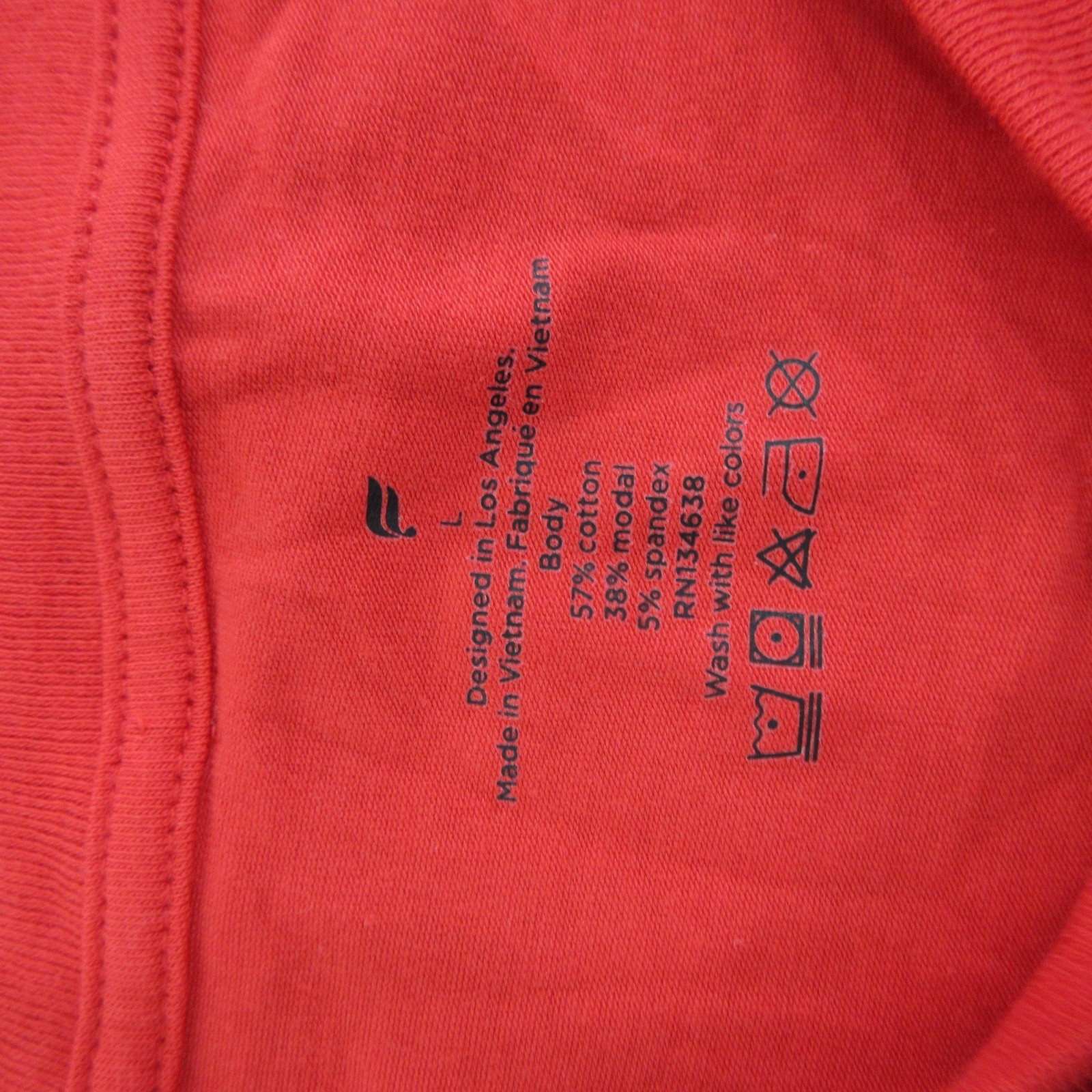 Fabletics Shirt Mens Large Red Short Sleeve Crewneck Stretch Top 24-7 Tee gallery