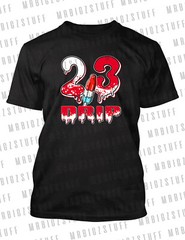 23 Drip Bomb Pop Graphic Complement J’s 11 Bred Velvet & J11 CMFT Cherry Shoe