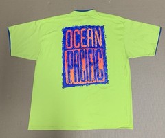 90’s Ocean Pacific BIG GRAPHICS at the back GREEN T-Shirt -XL USA MADE NEW