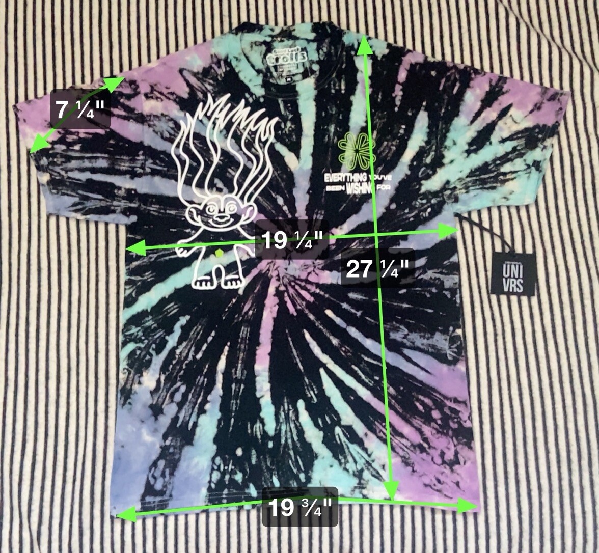 Universal Studios Hollywood Good Luck Trolls Tie Dye T-Shirt Size Medium gallery