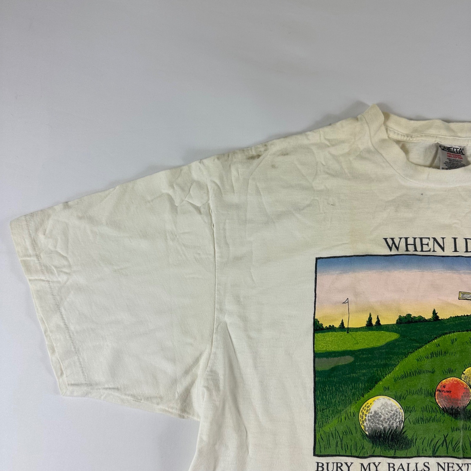 Oneita Men 2XL Graphic T Shirt When I Die Bury My Balls Next To The Old Bag Golf gallery