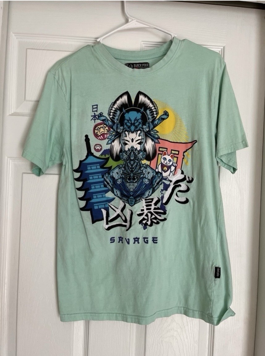 Mint Green Graphic Unisex Heavy Cotton Tee Black Pike Medium gallery