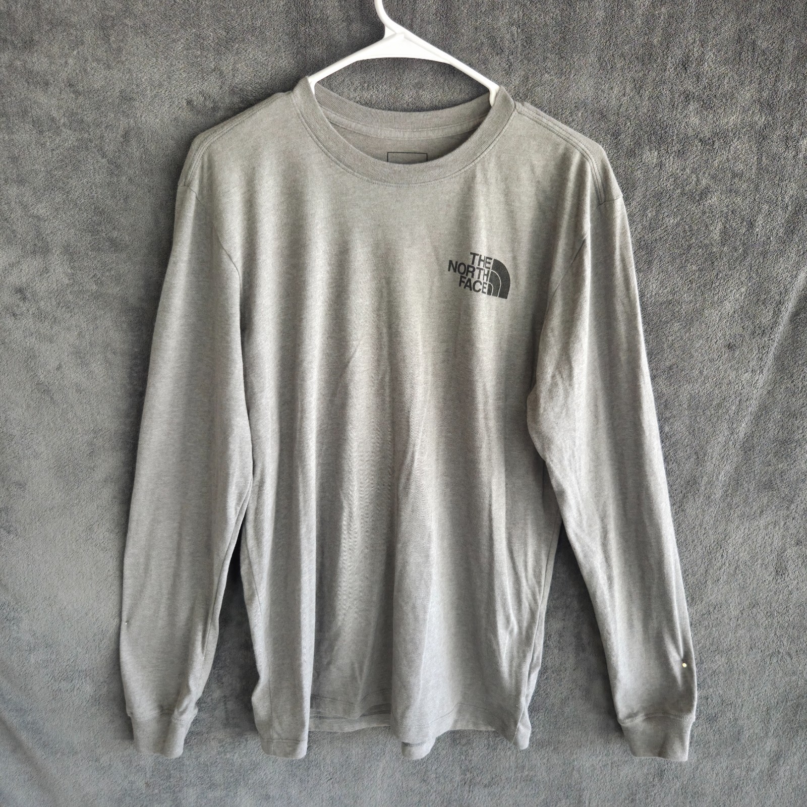 The North Face Shirt Men Medium Gray Long Sleeve Logo Outdoor Casual Tee gallery