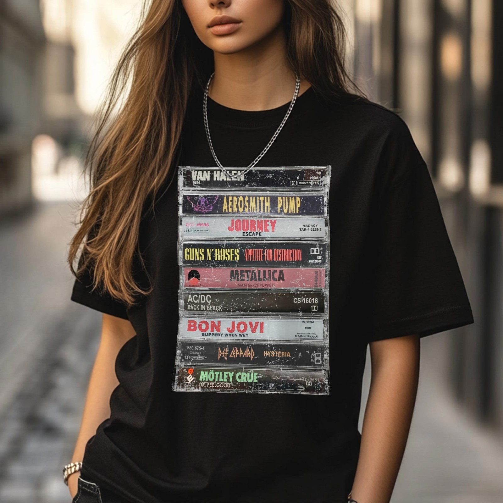 Retro 80s Cassette Tape Tee – Vintage Rock Band-Inspired Graphic Shirt S-5XL gallery