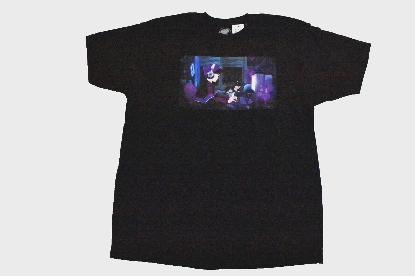 Lofi Girl Mens Lofi Boy With Puppy Lofi Music Black Shirt NWT XS-3XL