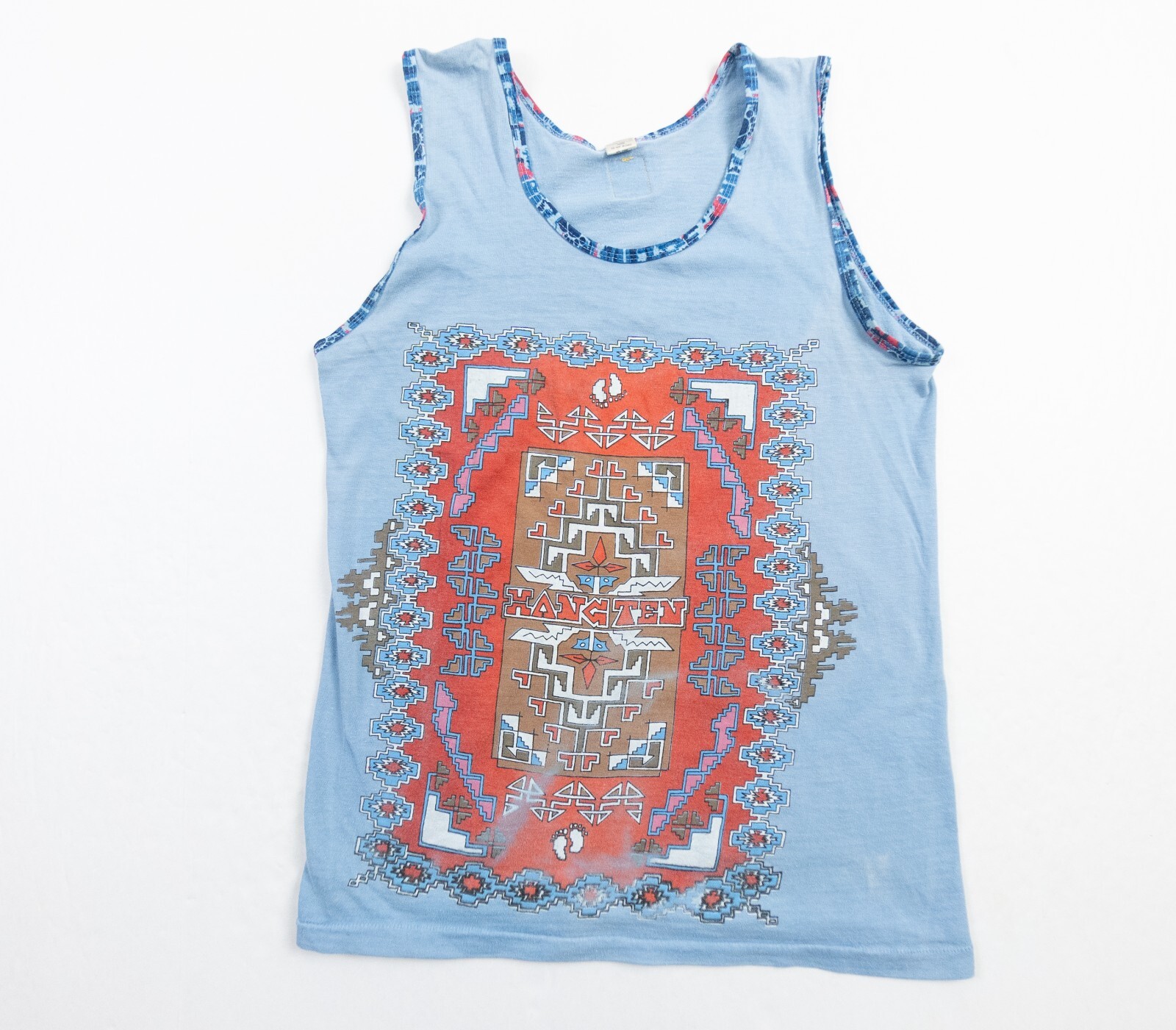 Vintage Hang Ten Shirt Mens Medium Blue Tank Top 70s Tee Southwestern Surf Brand gallery